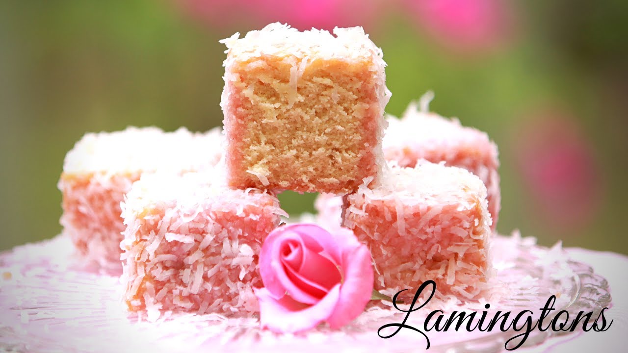 Lamingtons 🌺 Strawberry | Australian Dessert Cake Recipe | How to Make Pink Lamingtons