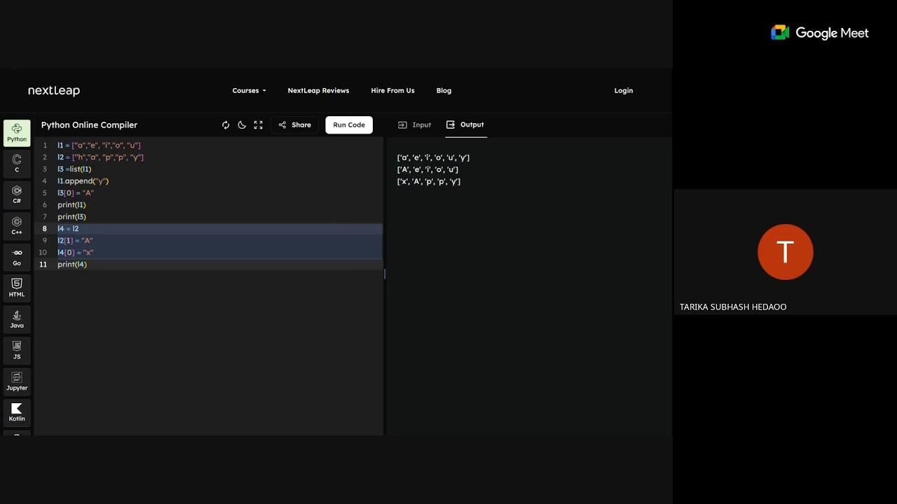 Python Live Session-Summary week2