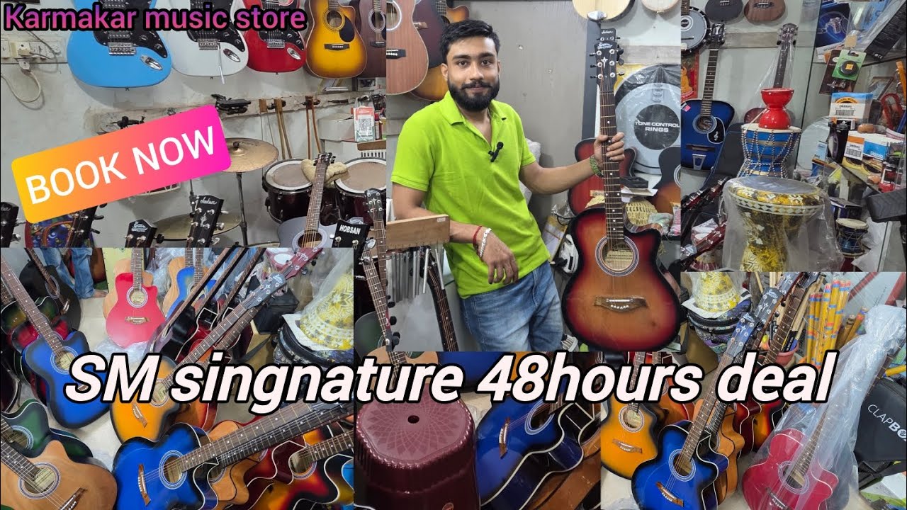 Rm singnature guitar best offer .48 hours deal 😰call 7003635558🤙. Book now. Karmakar music store. 