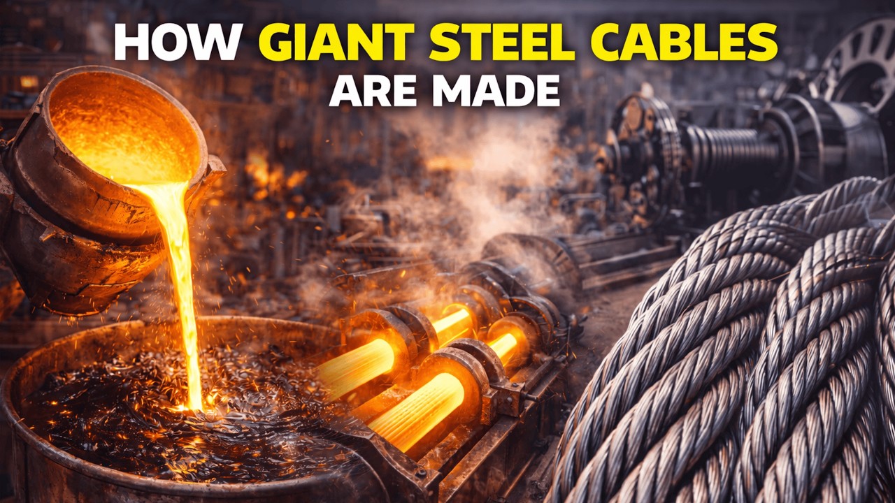 How Giant Steel Cables Are Made — From Molten Steel to Mega Strength | Inside Heavy Industry
