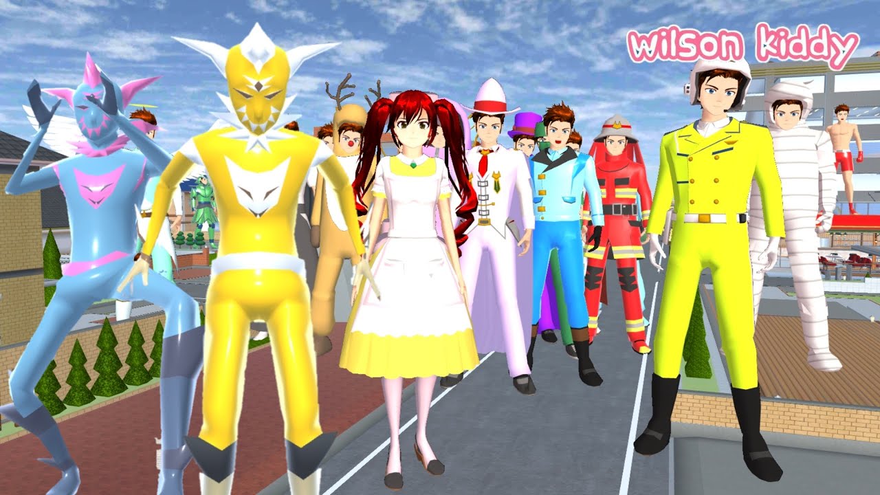 Pasukan Polisi Takagi Sakura VS Musuh Ultramn Biru dan Kuning | Sakura Simulator | Wilson Kiddy