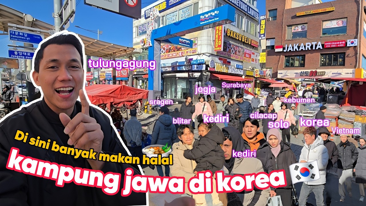 SUASANA KAMPUNG JAWA DI KOREA, DI SINI JUGA BANYAK WARUNG HALAL INDONESIA NYA