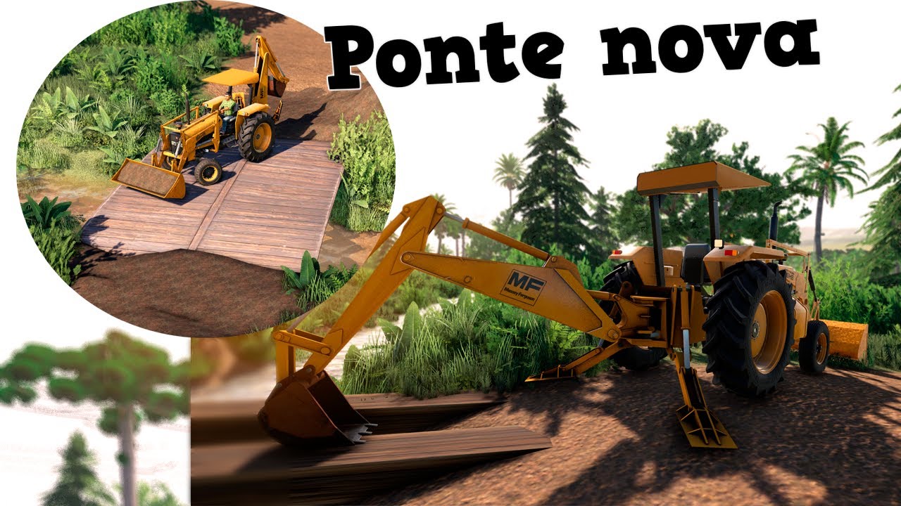 Retroescavadeira removendo a ponte do sítio | Sou do sul o retorno # 58 | Backhoe mod fs19