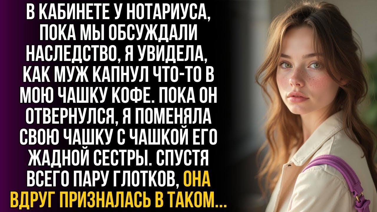 Муж капнул мне что-то в кофе у нотариуса. Но я поменялась чашками с его сестрой, и спустя 5 минут…!