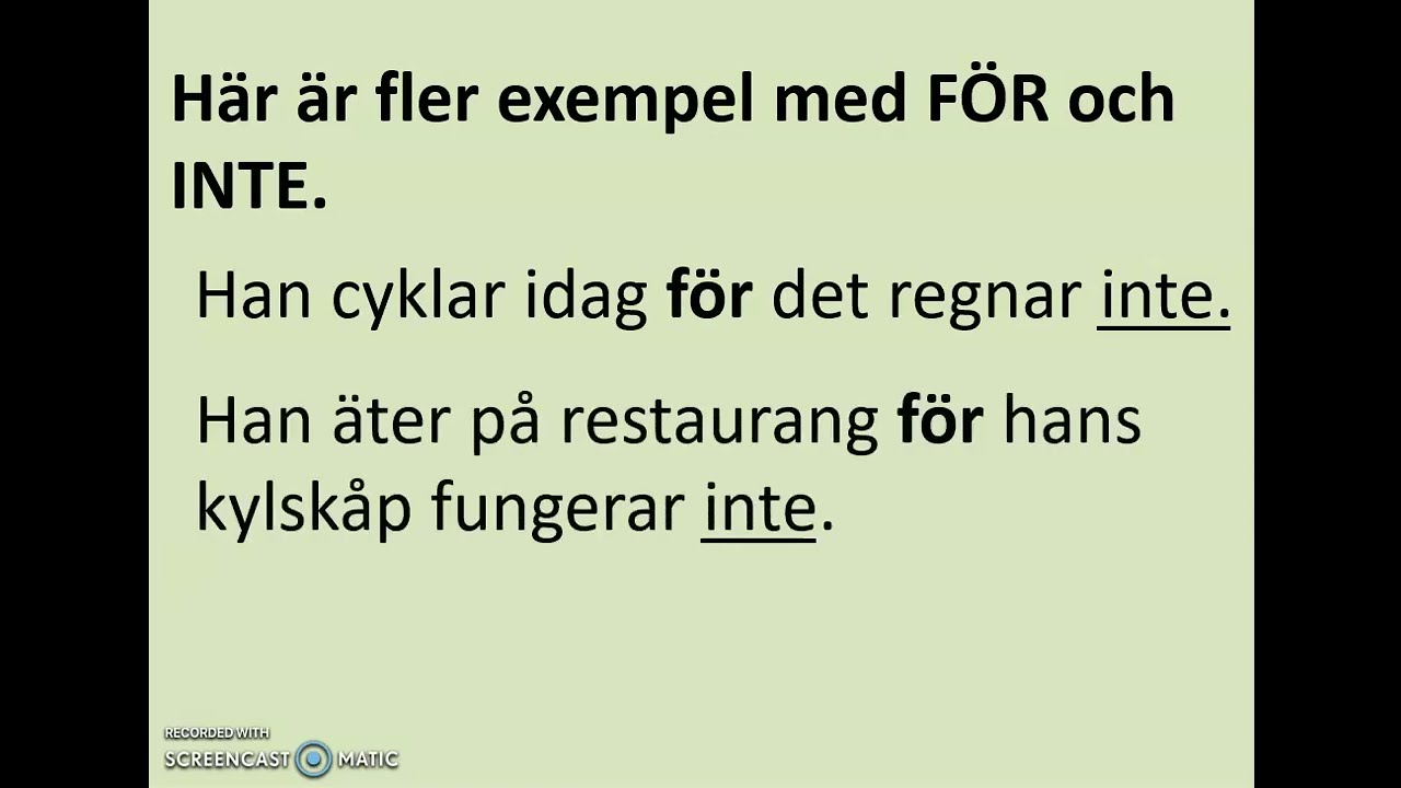 sfigunilla FÖR och FÖR ATT
