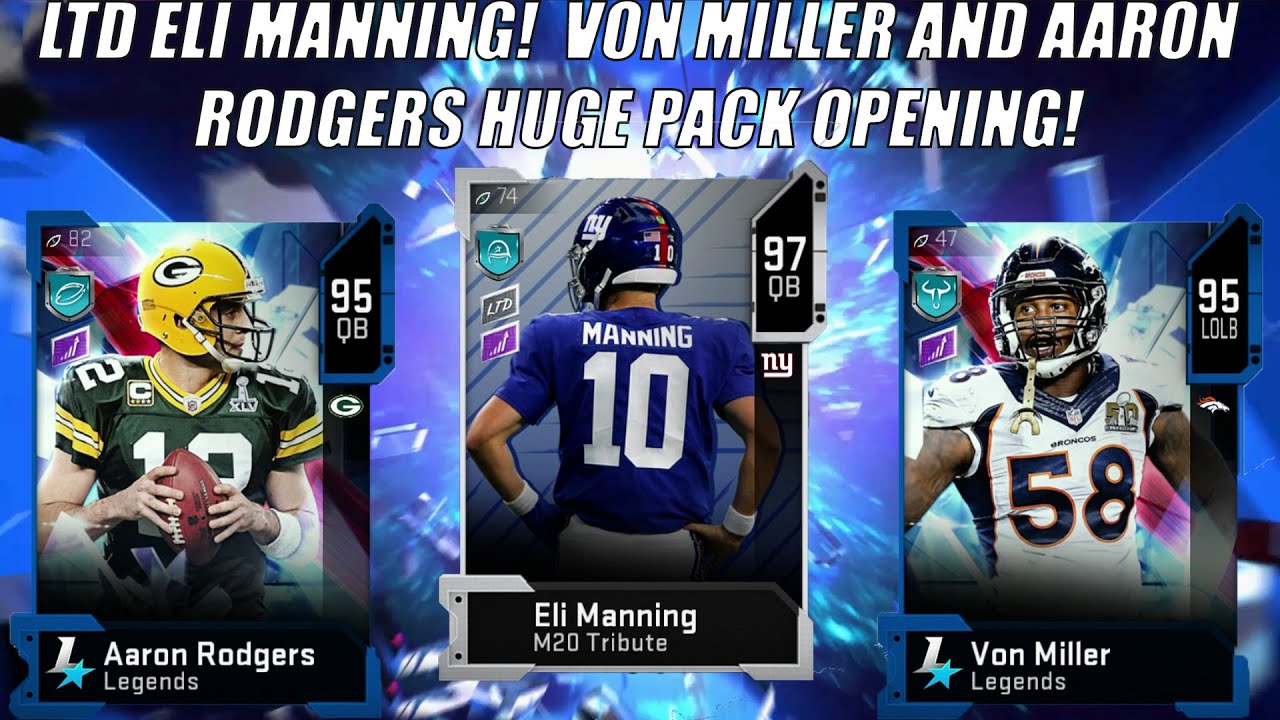 15 LEGENDS FANTASY PACKS FOR LTD ELI MANNING! HUGE PULLS! Madden 20 Pack Opening!