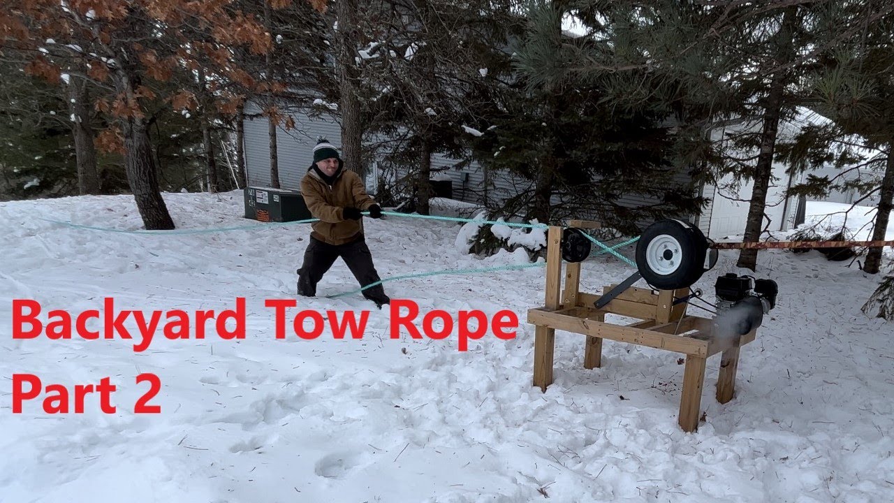 Backyard DIY Ski Hill Tow Rope - Part 2 - Rebuild and Improvements