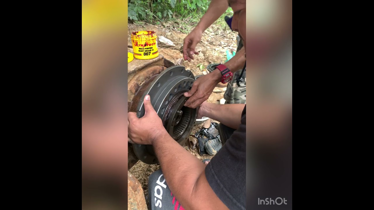 Install seal group and flange excavator hitachi ex120-1 travel device
