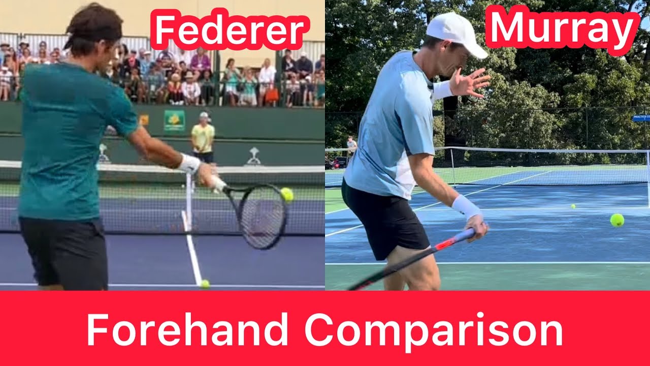Roger Federer vs Andy Murray Topspin Forehand Comparison (Tennis Technique Explained)