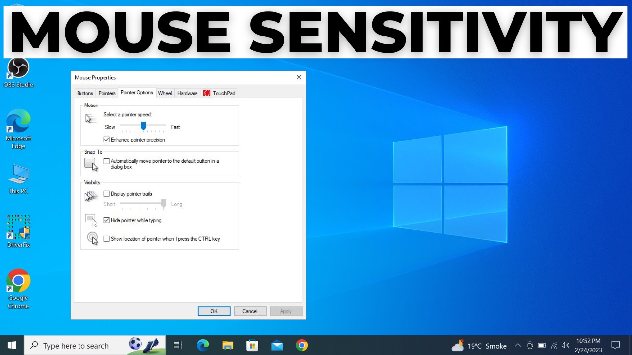 Как изменить чувствительность мыши в Windows 10