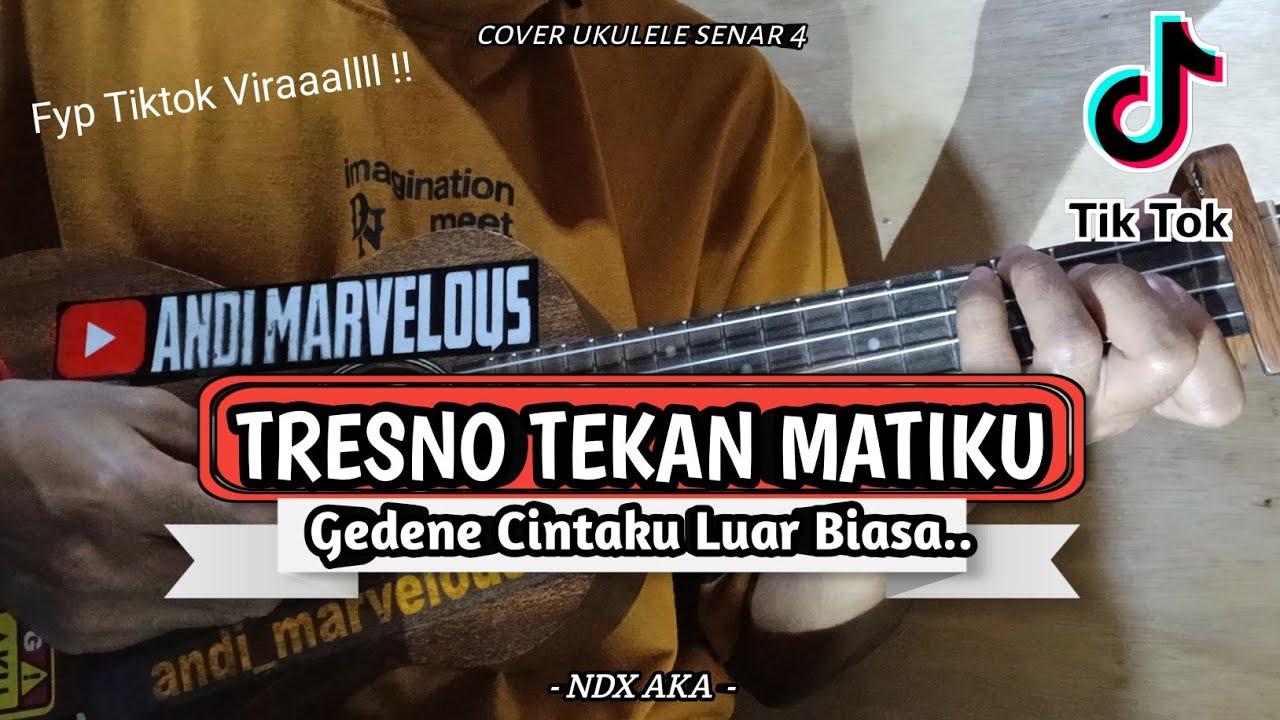 TRESNO TEKAN MATIKU - NDX AKA || ( Lirik & Chord ) Cover Ukulele Senar 4 By Andi Marvelous