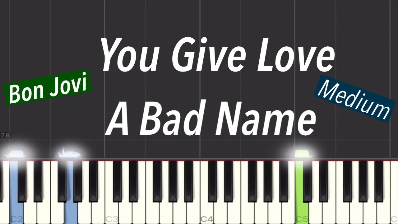 Bon Jovi - You Give Love A Bad Name Piano Tutorial | Medium