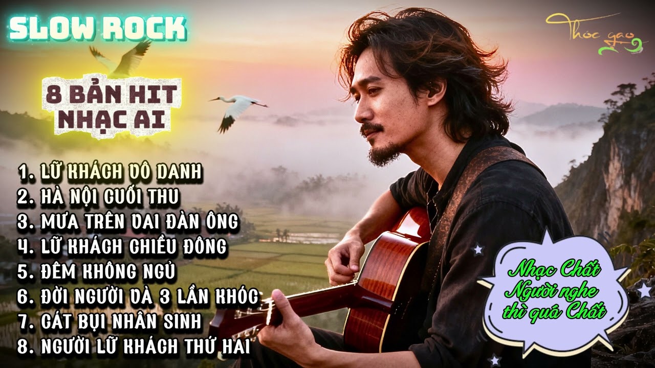 🎸Tuyển chọn 8 bản Slow Rock - Lữ Khách vô danh | Nhạc Số Thóc Gạo #slowrock #rockballad #softrock