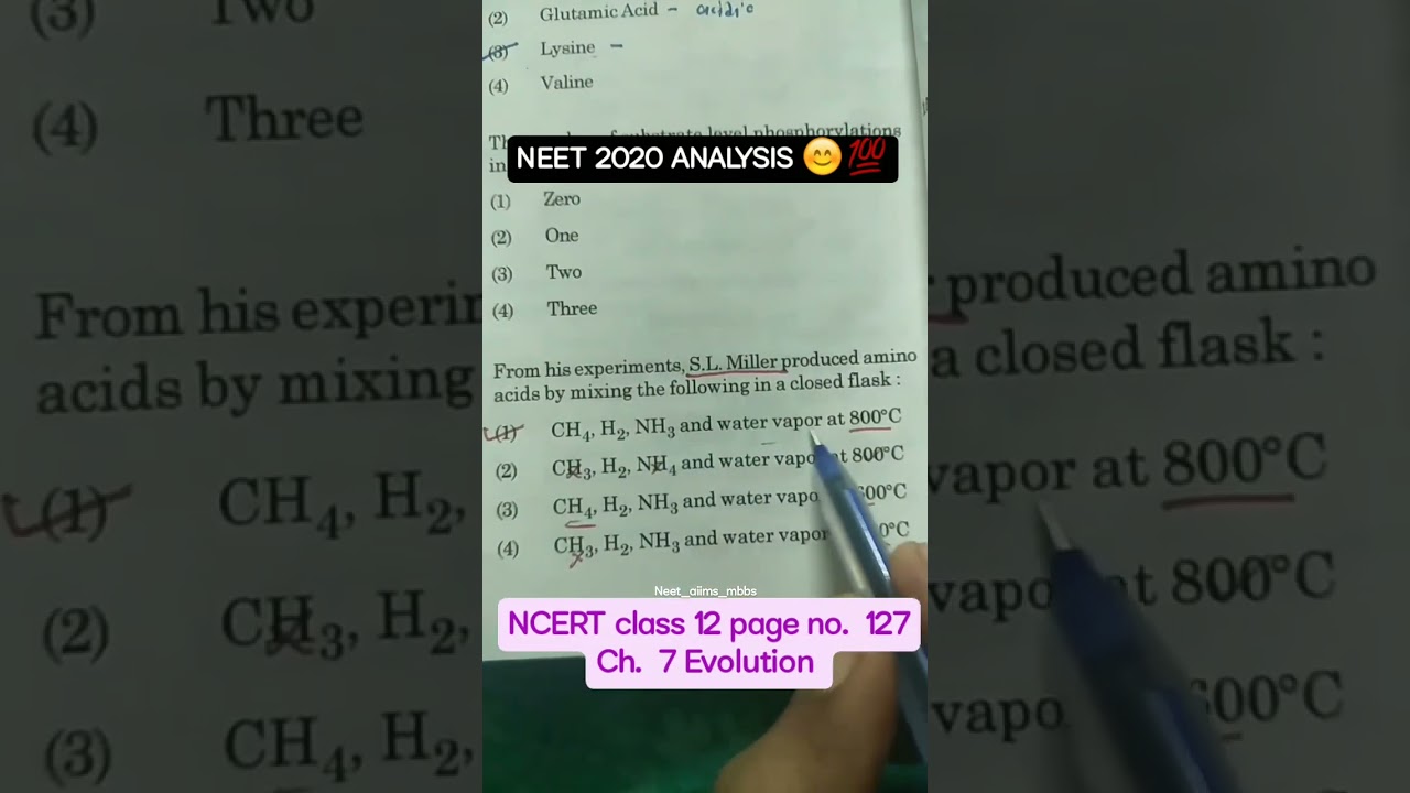 Neet 2020 biology question NCERT line 