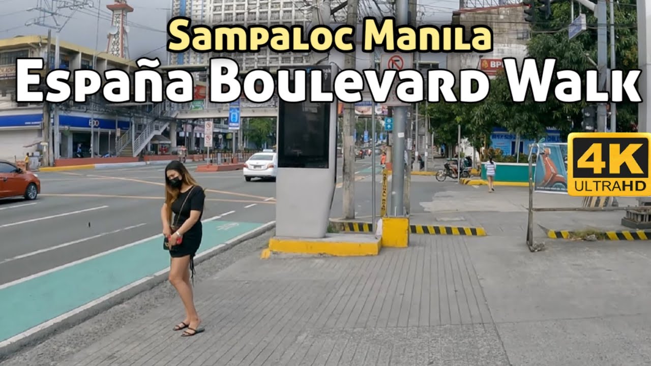 Named After SPAIN Boulevard in the Philippines | Espa&ntilde;a Boulevard Walk Tour 4K | Metro Manila