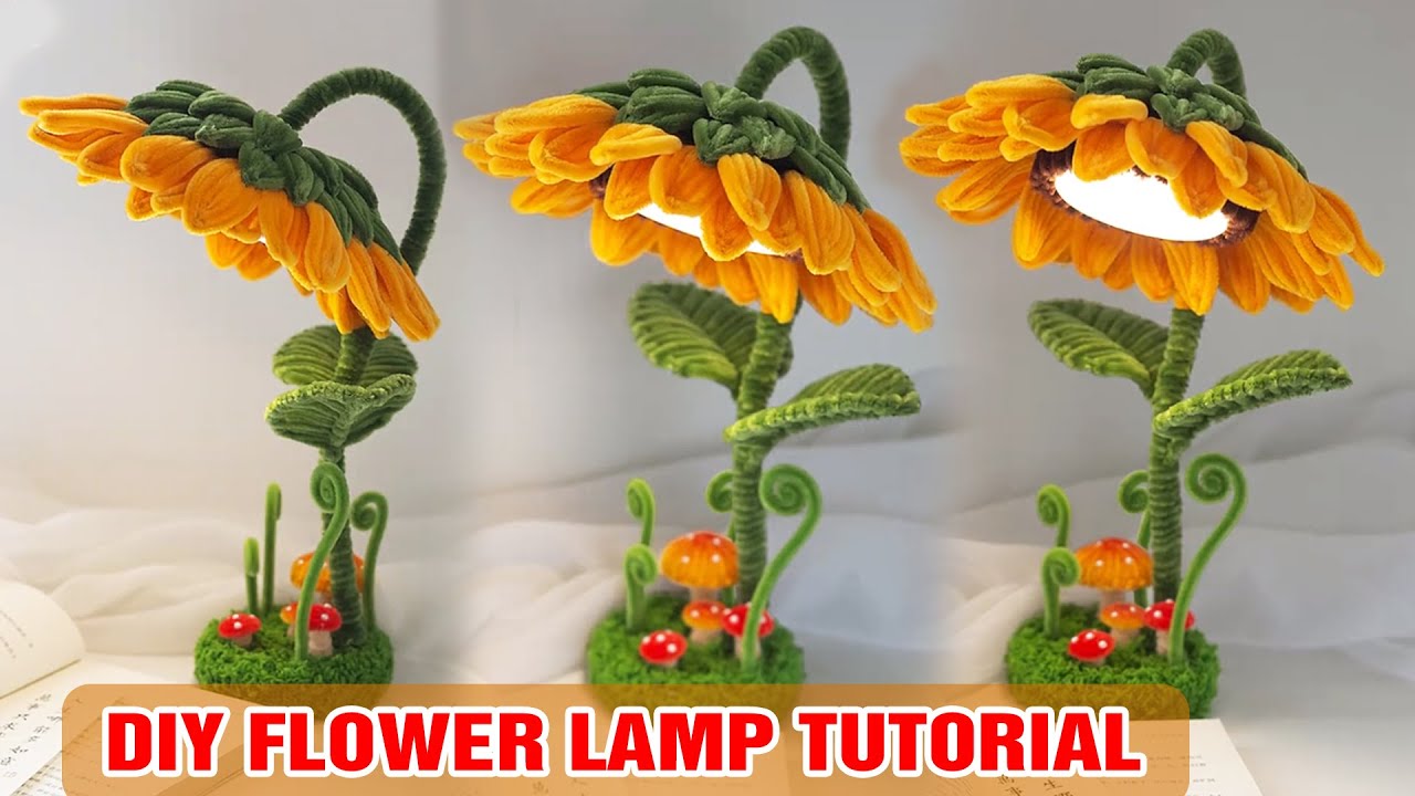 DIY Flower Lamp: Flower Lamp Step-by-Step Tutorial | How to Make a Flower Light with Pipe Cleaners