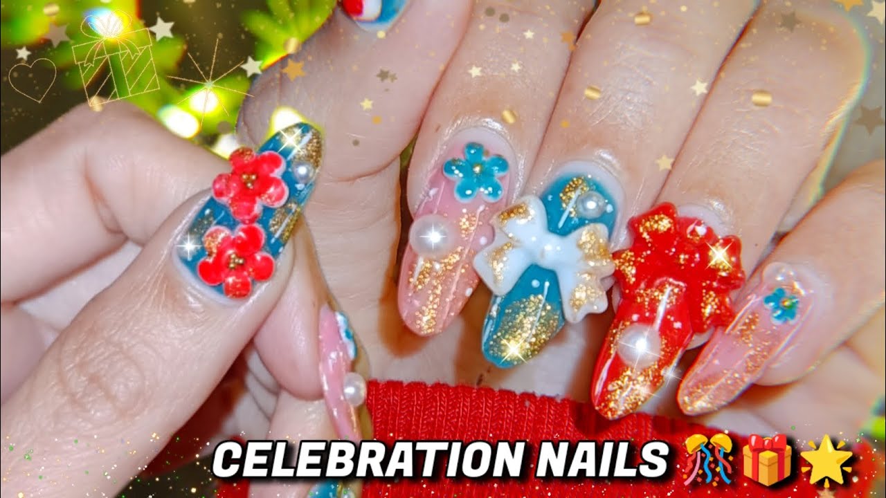 Давайте сделаем фристайл-сет 2026 года 🎁 | Праздничное вдохновение для ногтей 🎊 | Простой урок по...