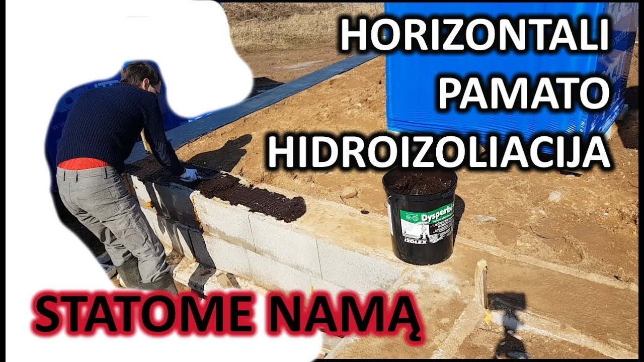 Horizontali pamato hidroizoliacija, bitumine mastika ir membrana.