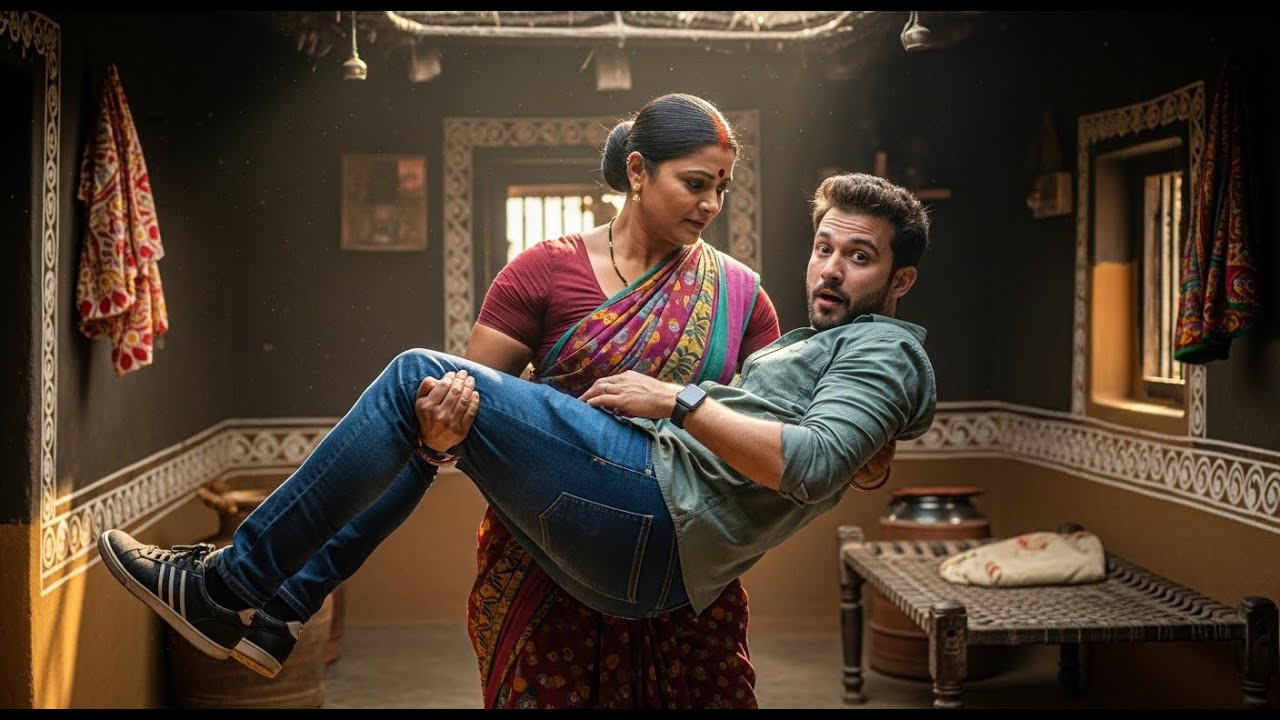 INDIAN VILLAGER WOMAN LIFT CARRY MAN 2025