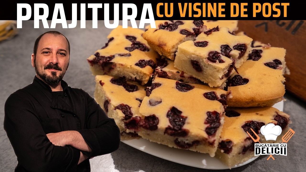 Prajitura rapida cu visine de post / vegana.