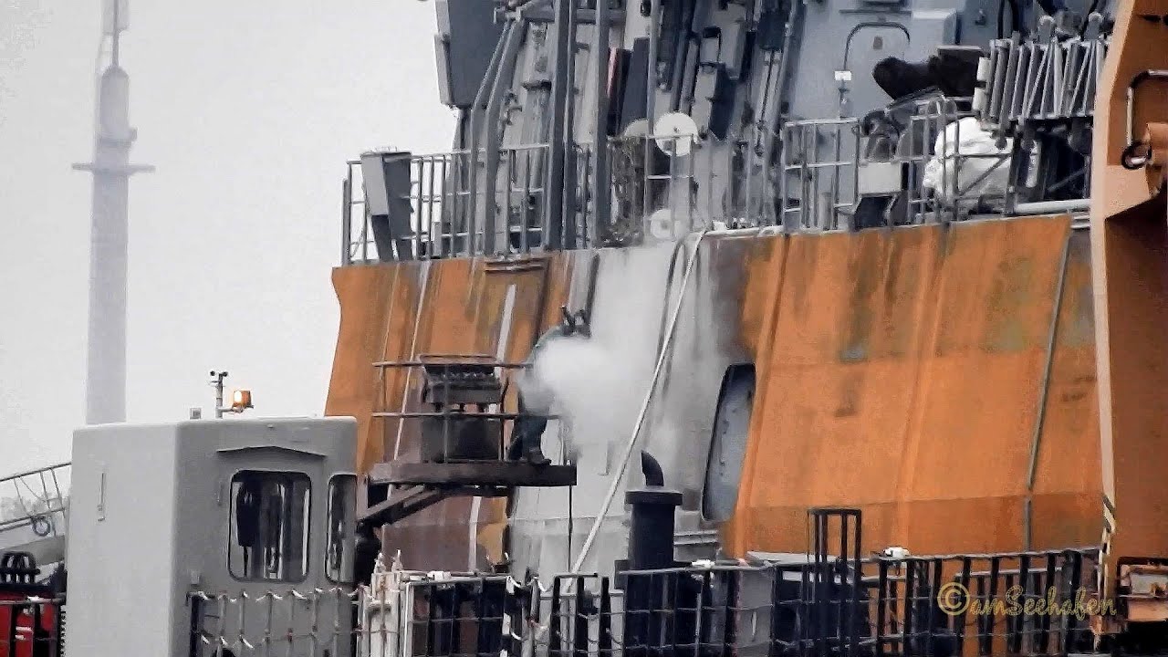 Fregatte SCHLESWIG HOLSTEIN F216 Emden Schwimmdock military ops in EWD floating dock MMSI 211210170