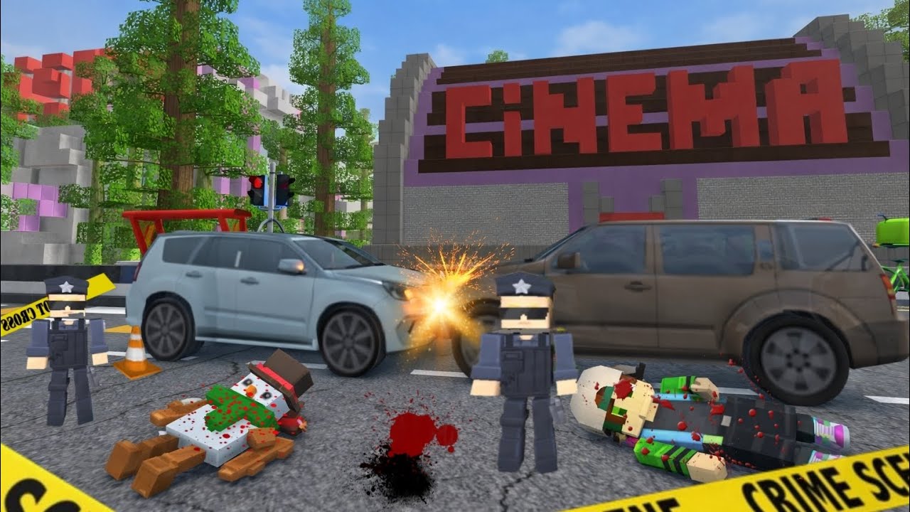 MASSIVE COLLISION BETWEEN CARS NEAR CINEMA 💥 | POLICE RESCUE 🚓 EMERGENCY HELP | SCHOOL PARTY CRAFT
