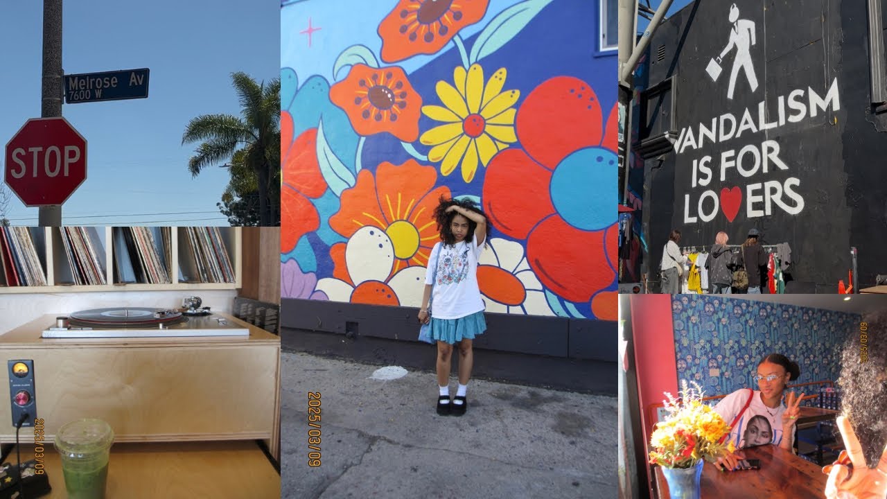 a day in my life: melrose, record store, cafe, vintage shopping, with bestie