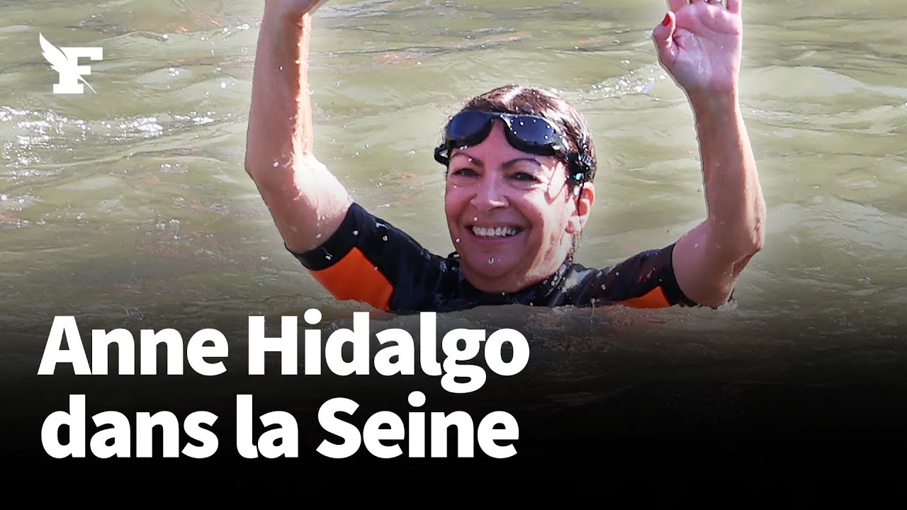 JO 2024: les images de la baignade d’Anne Hidalgo dans la Seine