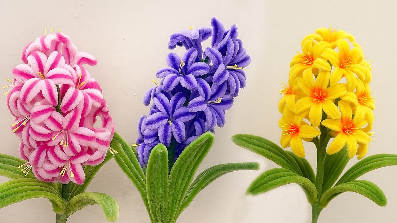 How to Make Beautiful Flower with Pipe Cleaner 🌸DIY Hyacinth Flower | Step-by-Step tutorial