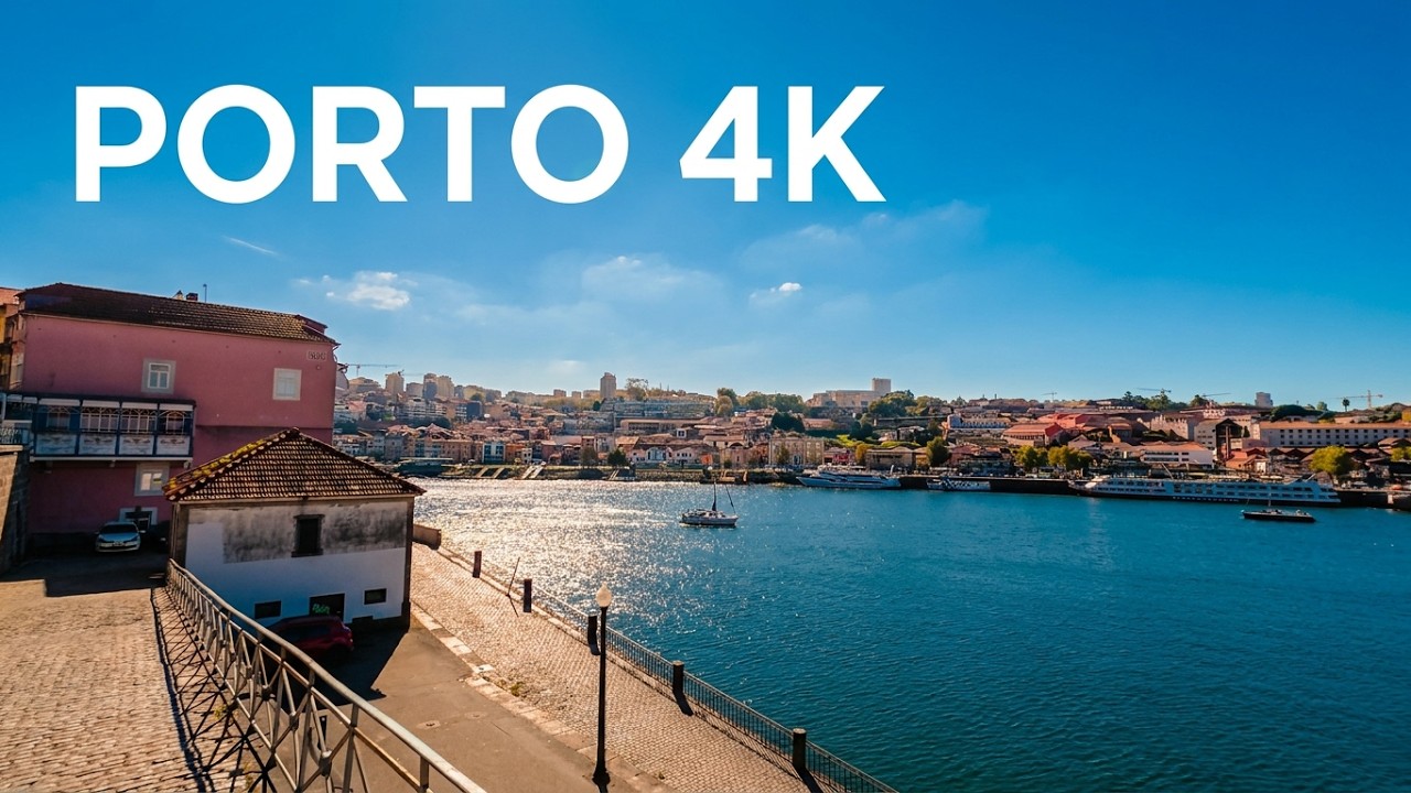 Porto Ribeira Walk 4K: Douro Riverfront & Ponte D. Luís I (ASMR, No Music) + Subtitles