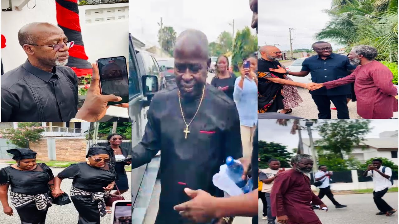 Amakye Dede, Bola Ray and fans of Daddy Lumba arrive at his residence to mourn with family