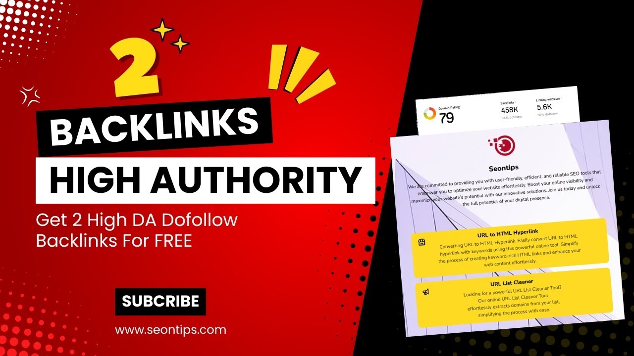 Get 2 High Authority Dofollow Backlinks FREE | SEO Backlinks Strategy That Works