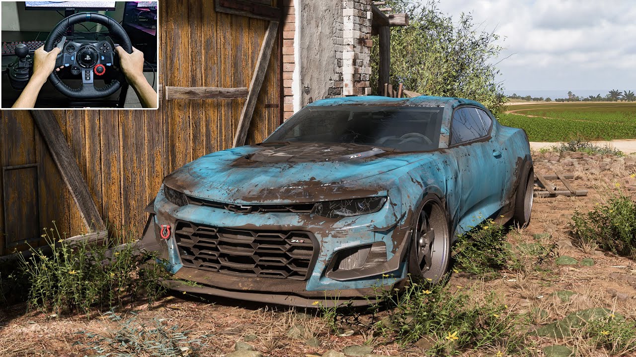 Rebuilding Chevrolet Camaro ZL1 Exorcist Forza Horizon 5 Logitech G29 Stering Wheel Gameplay