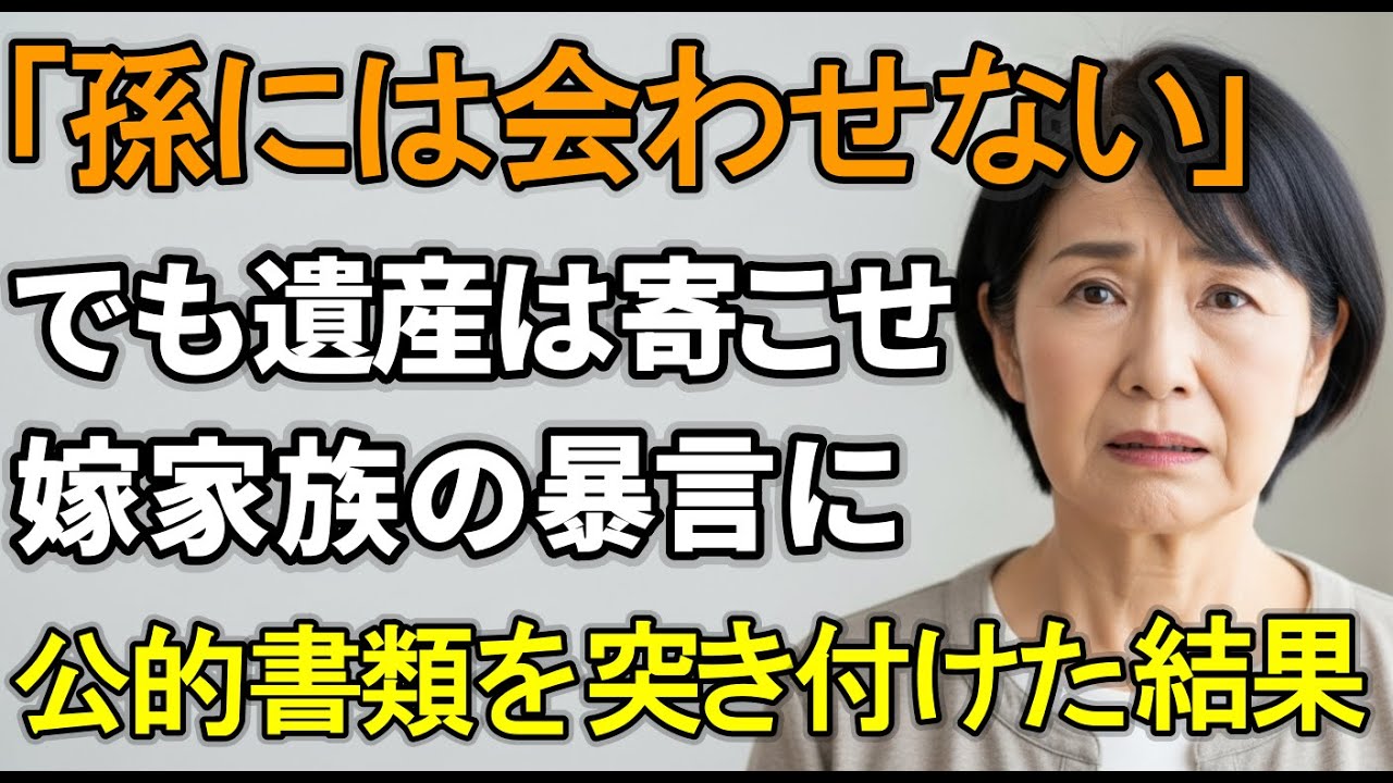 「孫には会えません」と嫁家族に門前払いされた義母。遺産まで狙う息子夫婦と嫁親に公的書類を突き付けた結果【シニアライフ】【60代以上の方へ】