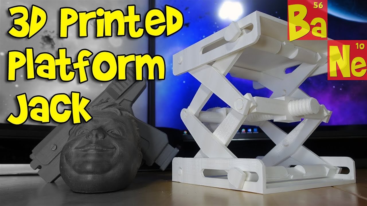 3D Printing Fully Functional Platform Jack as Single Fully Assembled Print - @Barnacules