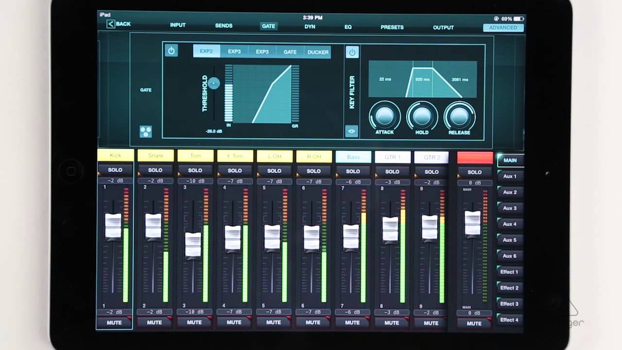 X AIR Инструкция: Обработка канальных полос (iPad)