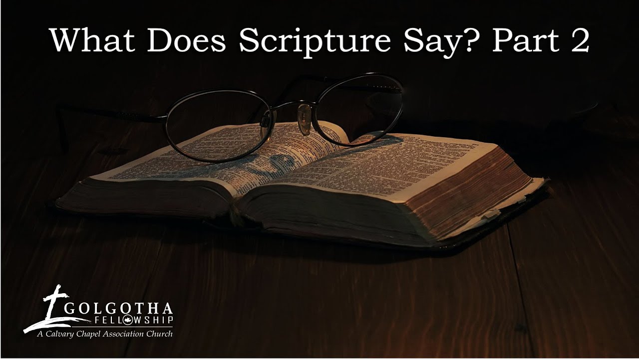 What Does Scripture Say? Part 2