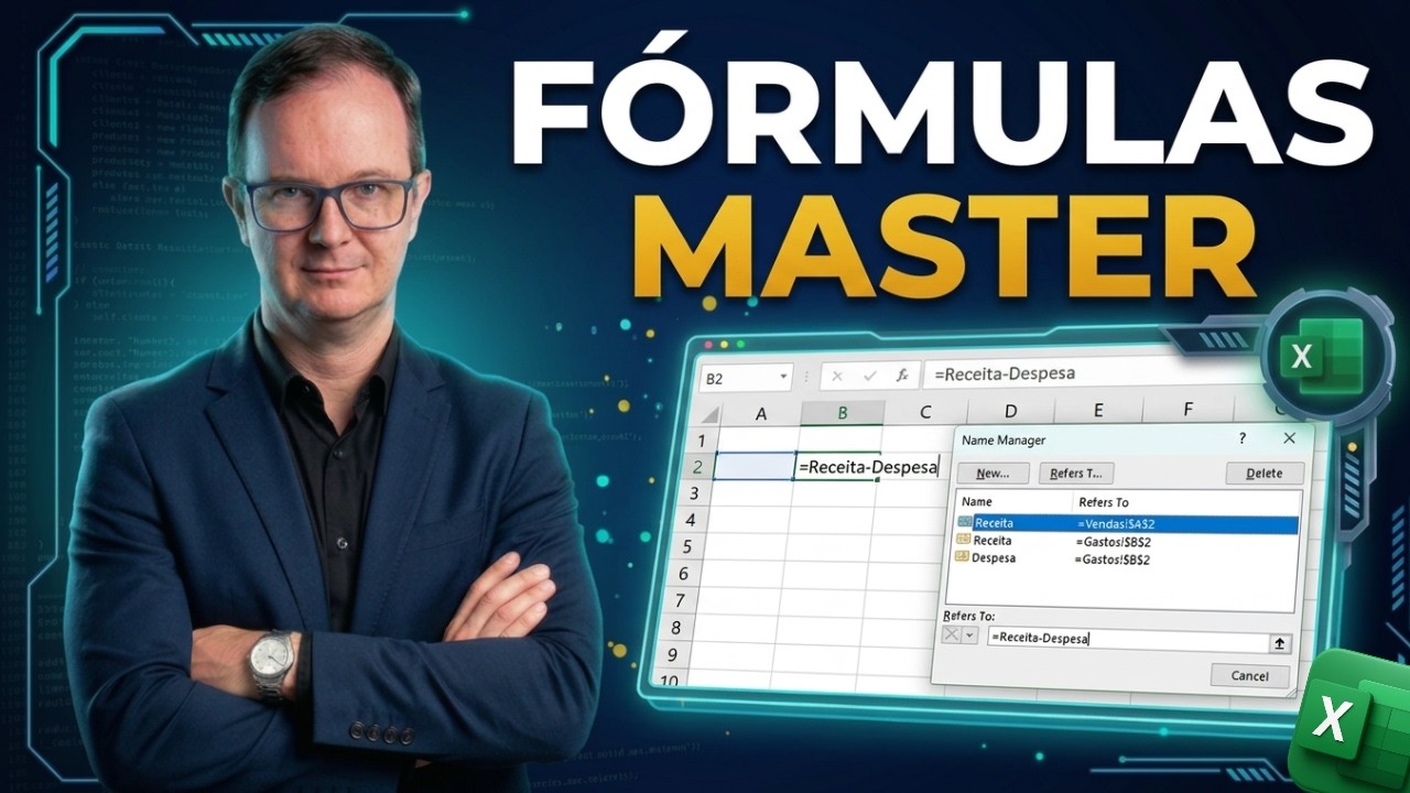 Gerenciador de Nomes no Excel: Nomes, Intervalos Dinâmicos e Como Usar INDIRETO (Produtividade)