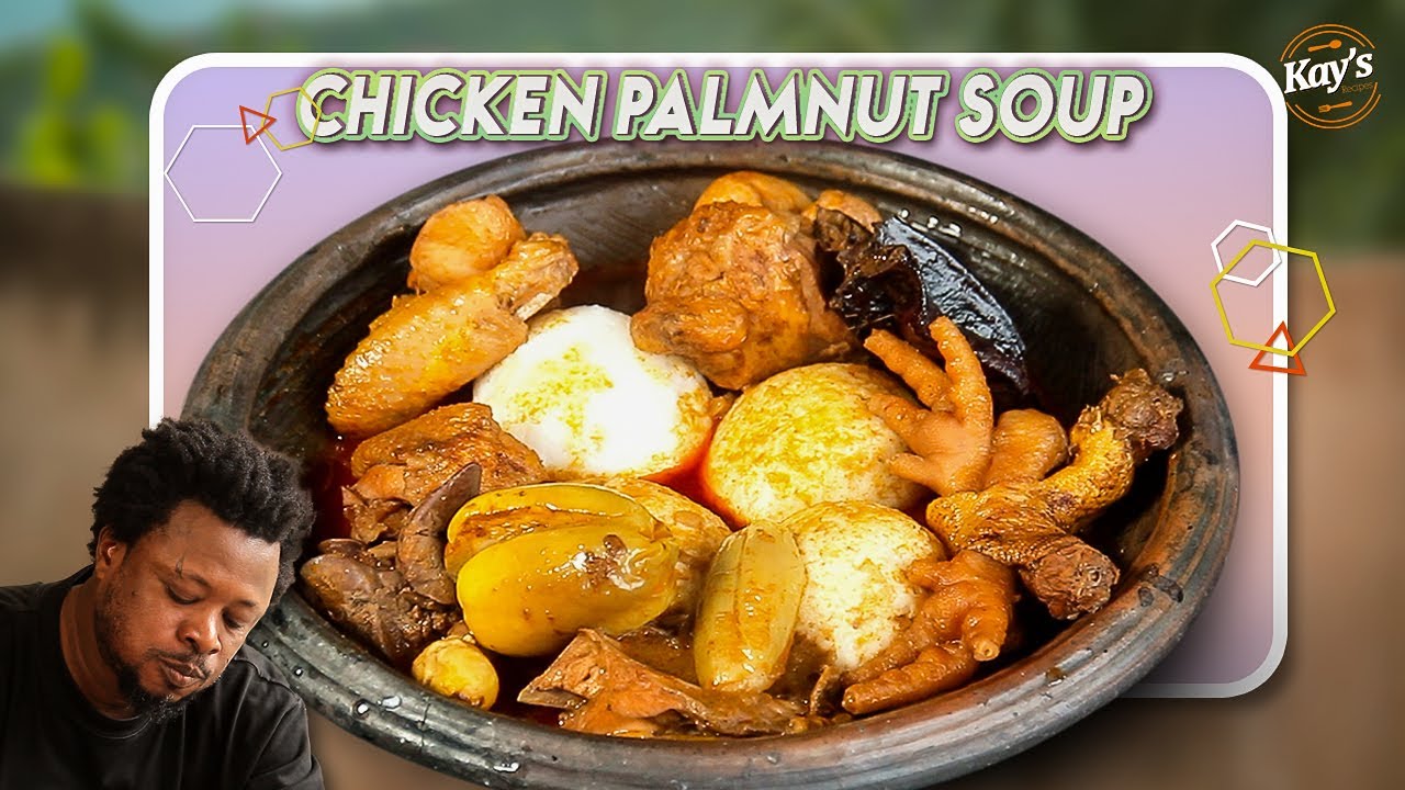 Ghanaian Delight: Palmnut Soup Served with Soft Riceballs || Lets Cook