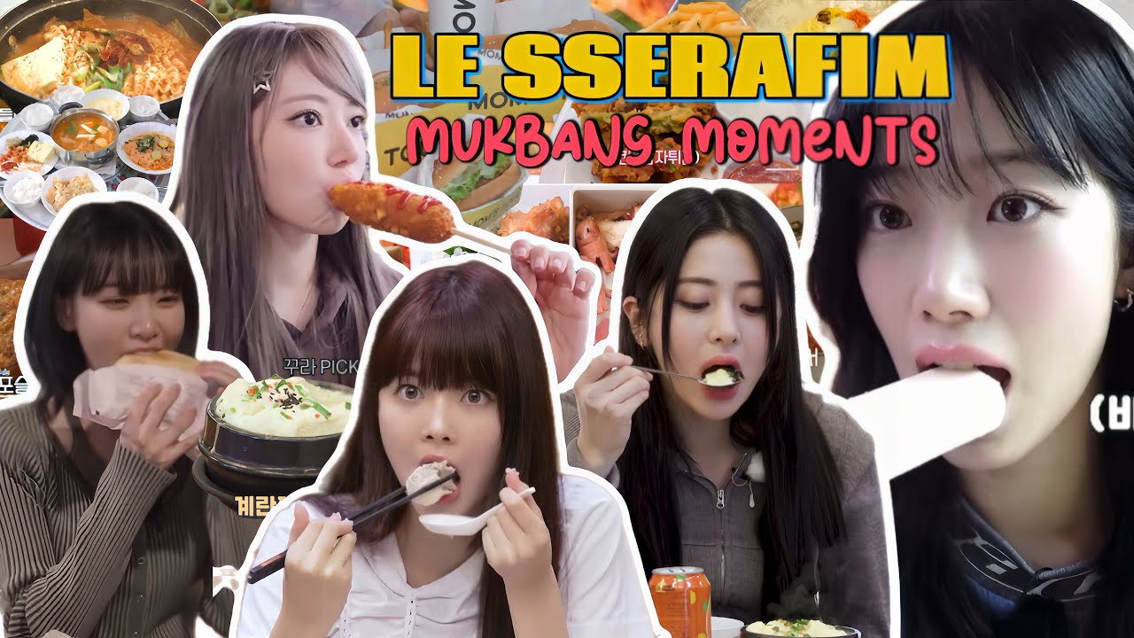 LE SSERAFIM Mukbang Moments (Part 3) | #lesserafim #kpop #mukbang #asmr #eating #fyp | Sully Mukbang