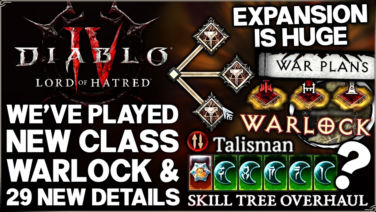 Diablo 4 - I Played New Class Warlock - 31 Expansion Reveals, Skill Tree Rework, New Endgame & More!