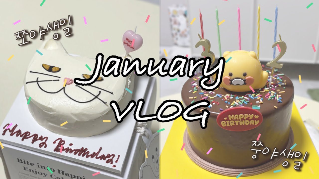 [vlog] 행복 가득 1월 | 새해맞이·쪼야생일·쭝야생일·눈썰매까지 | 결혼 후 첫 생일