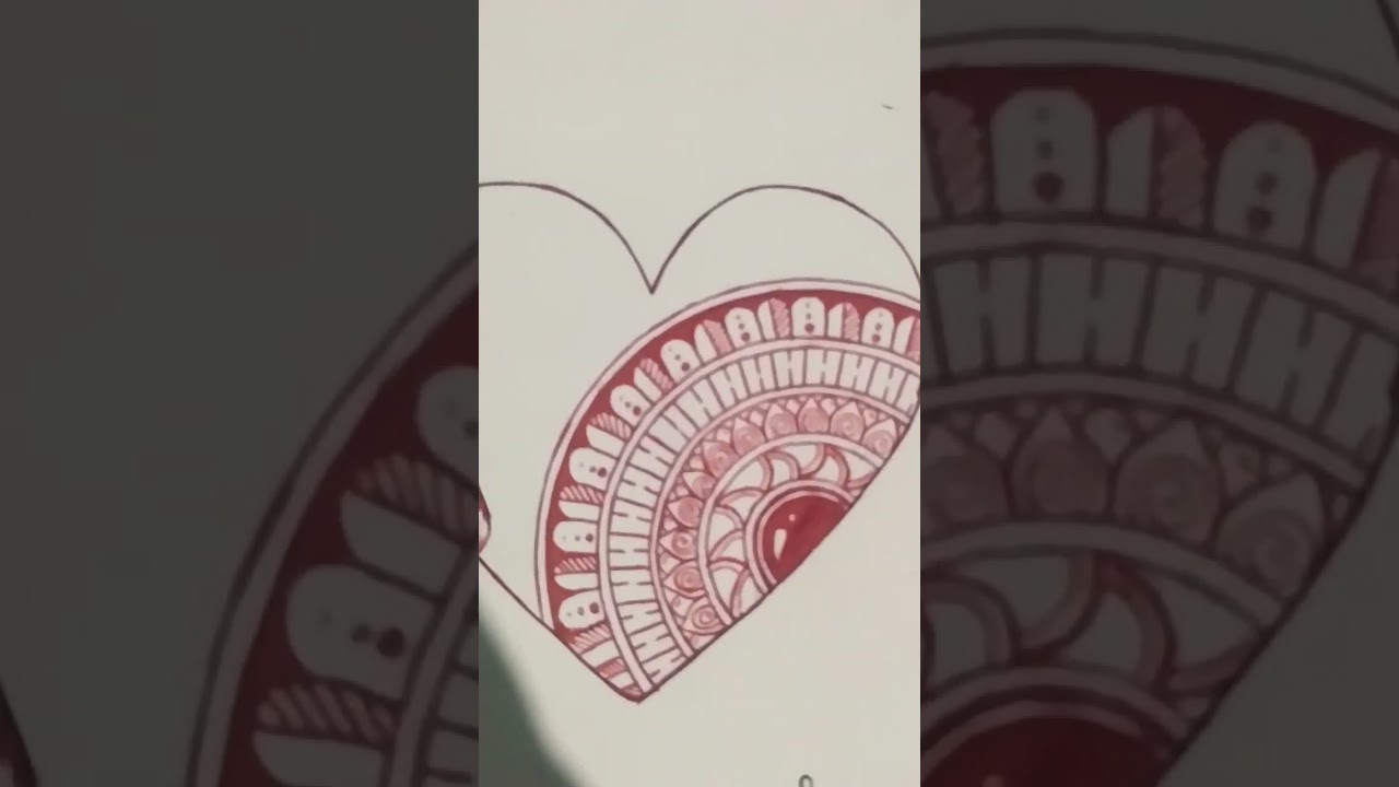 mandala art with cute heart ❤️