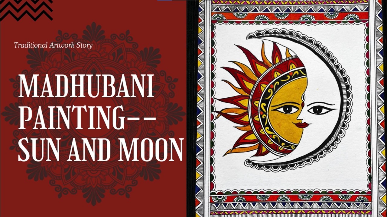 Beautiful Madhubani painting.. Folk art of india \ subtle strokes