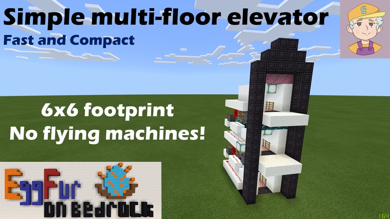 (Broken in 1.17.30+) Bedrock Multi-floor elevator: 1.17 fast, simple, expandable and compact!