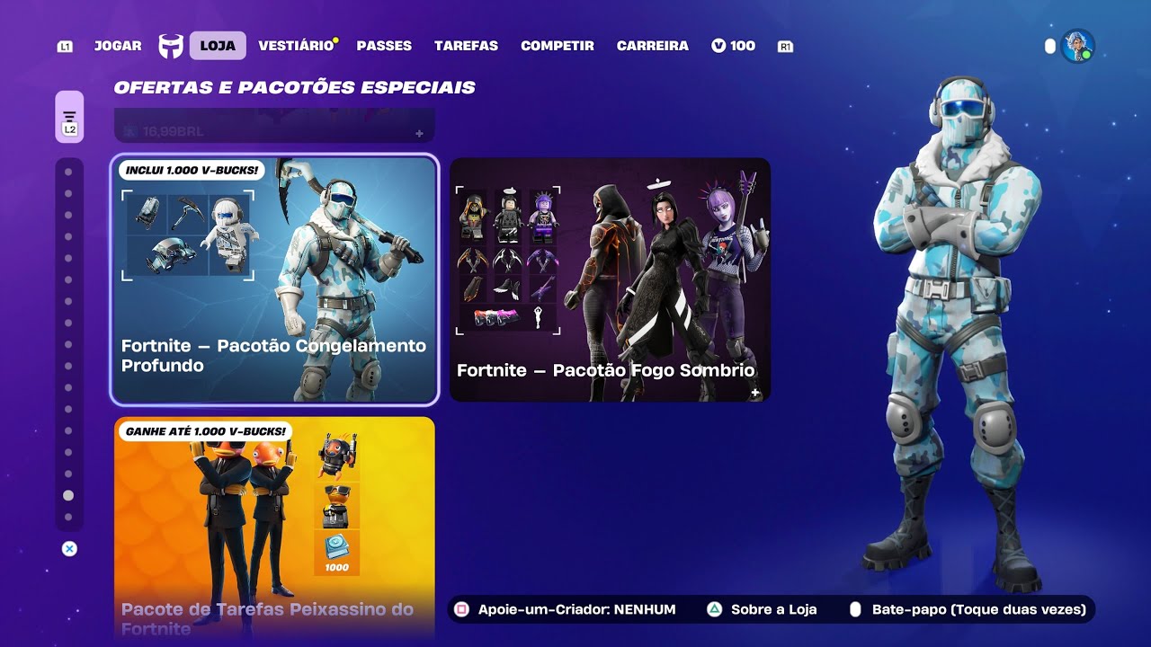 *PACOTÃO CONGELAMENTO PROFUNDO VOLTOU APÓS 3 ANOS!!!!* - LOJA FORTNITE - 22/01/2026