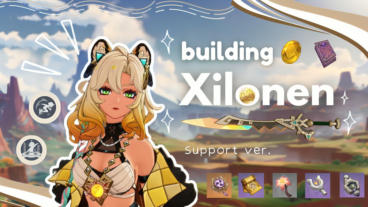 build xilonen with me! ✩ | cozy + aesthetic genshin gameplay ✧₊∘