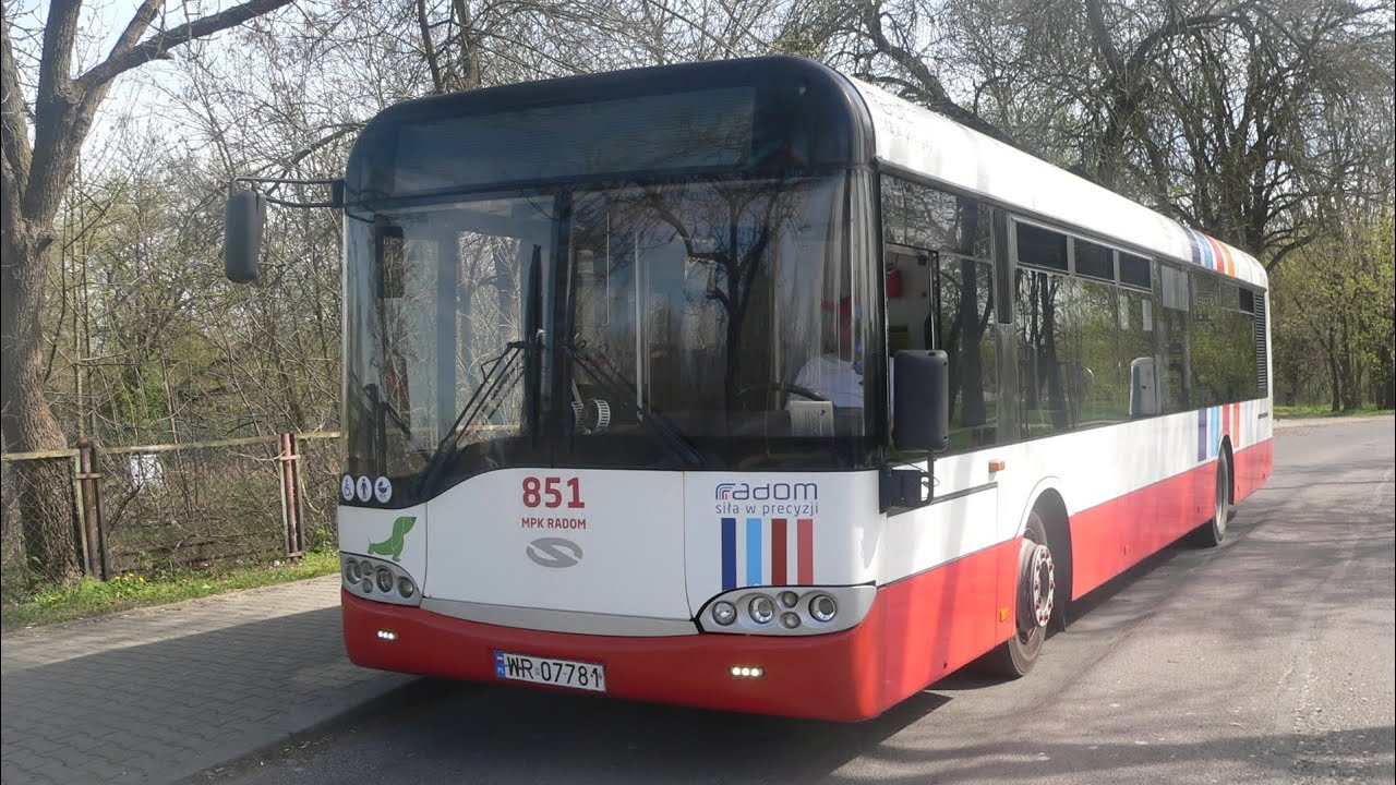 Przejazd Solaris Urbino 12 l #851 MPK Radom linia 17 kierunek potkanów stalowa zmiana trasy