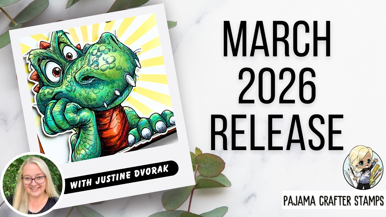 NEW Pajama Crafter Stamp Release! 🦖 Dinosaur Card with Wobbler + Embellishments