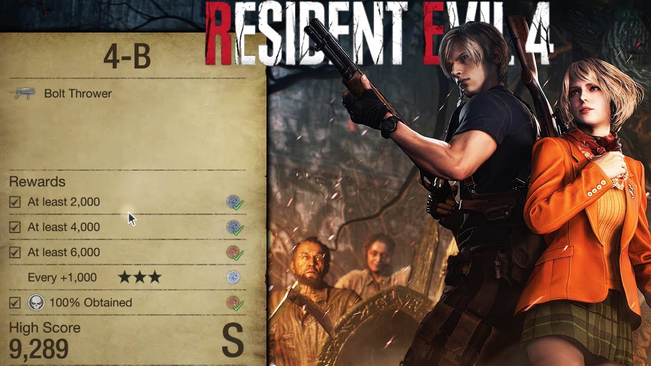 Resident Evil 4 Remake Shooting Range 4-B (All Skulls and 3 Stars)